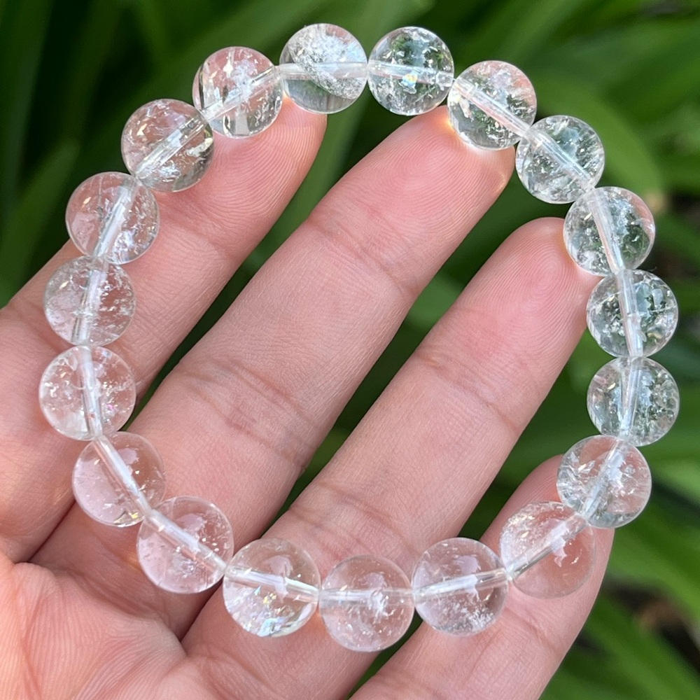 10mm stretchable‎ rainbow clear quartz bracelet